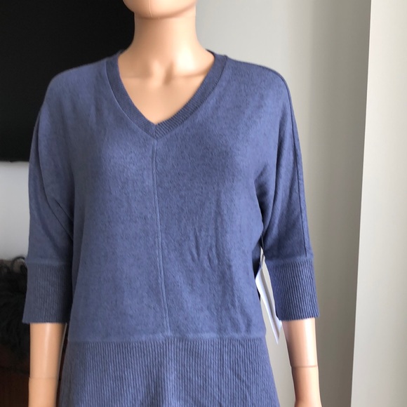 DOLMAN SLEEVE SWEATER IN WASHED  NAVY BLUE - Picture 2 of 7